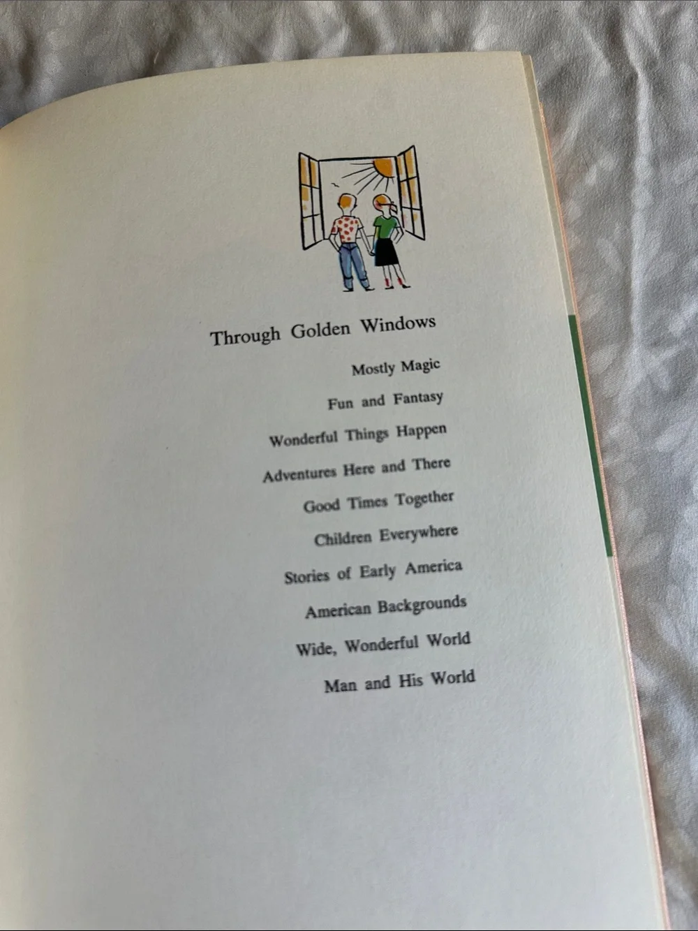 Through Golden Windows Fun and Fantasy Children's Vintage Hardcover Book